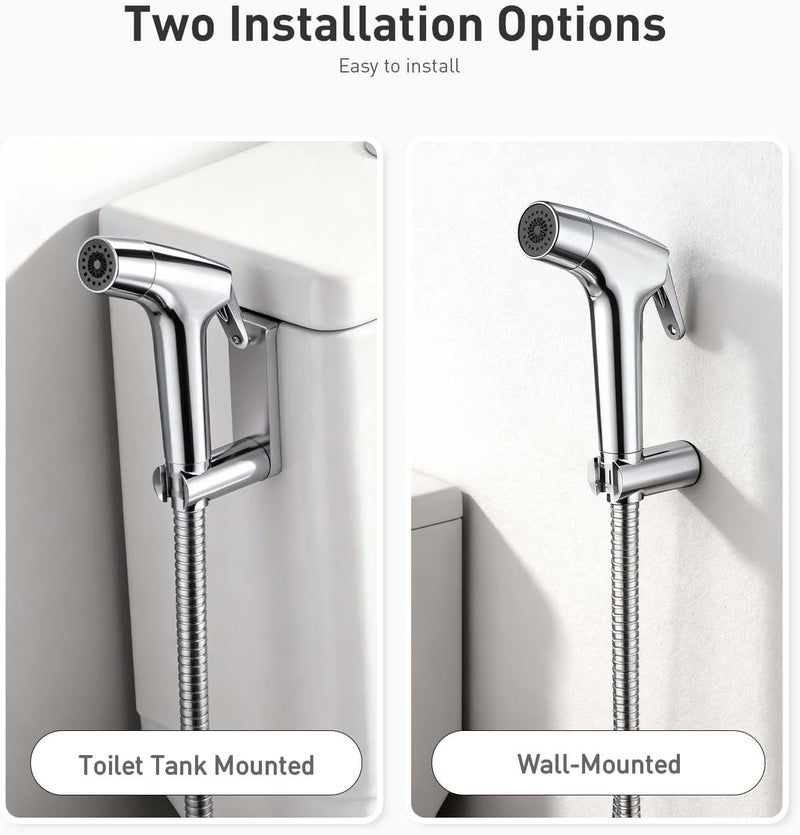 WEIDMAX Handheld Toilet Bidet Sprayer for Toilet-Adjustable Water Pressure Control with Bidet Hose for Feminine Wash, Stainless Steel Brushed Nickel Bidet Faucet Cloth Diaper for Baby Wash - Image 5